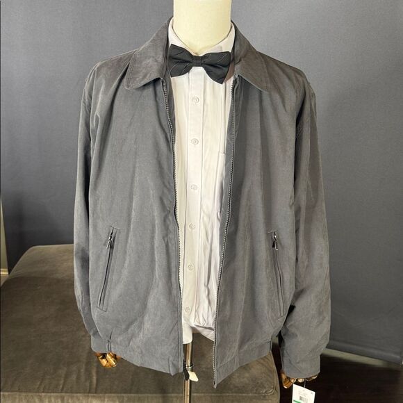 London Fog Men's Iron Gray Lightweight Zip Front Golf Jacket Size L NEW - Picture 8 of 16